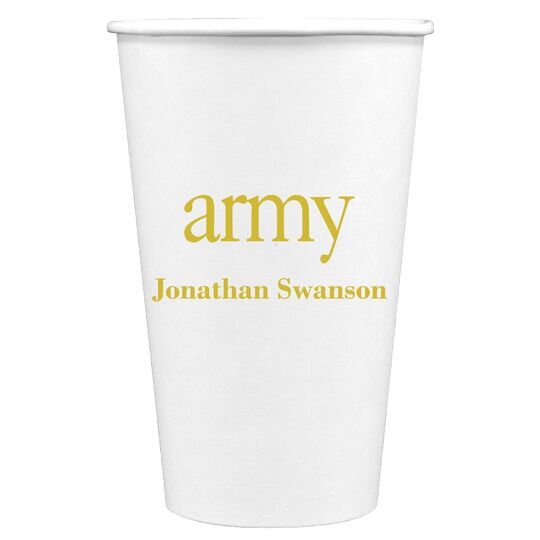 Big Word Army Paper Coffee Cups